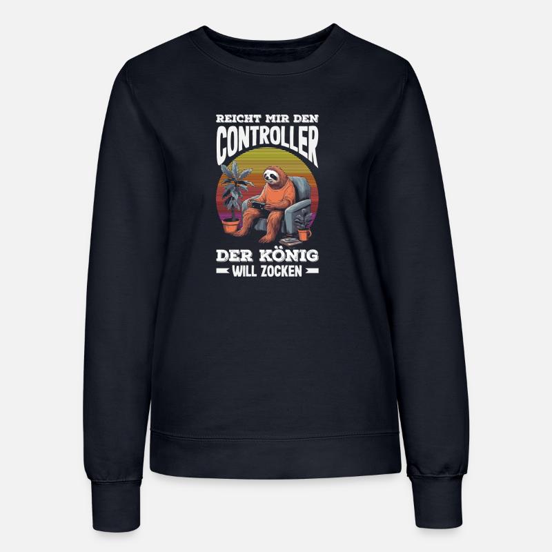 Hands me the controller – King wants to play - Women’s Sweatshirt - french navy