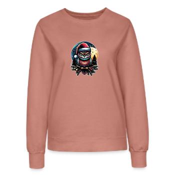 Kleine Weihnachtseule im Winterwald Weihnachtswald - Frauen Sweatshirt - Altrosa - Vorne - AI Model Female 172 dark (172cm)