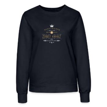 Zerbst Anhalt Stadt - Frauen Sweatshirt - Navy - Vorne - AI Model Female 172 light (172cm)