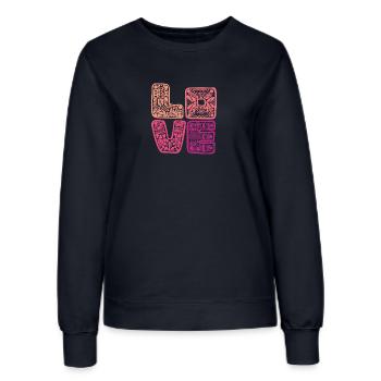 Love - Valentinstag - Liebe - Geschenk - Frauen Sweatshirt - Navy - Vorne - AI Model Female 172 light (172cm)