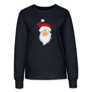 Visage du Père Noël - Sweat Femme - marine - Devant - AI Model Female 172 light (172cm)