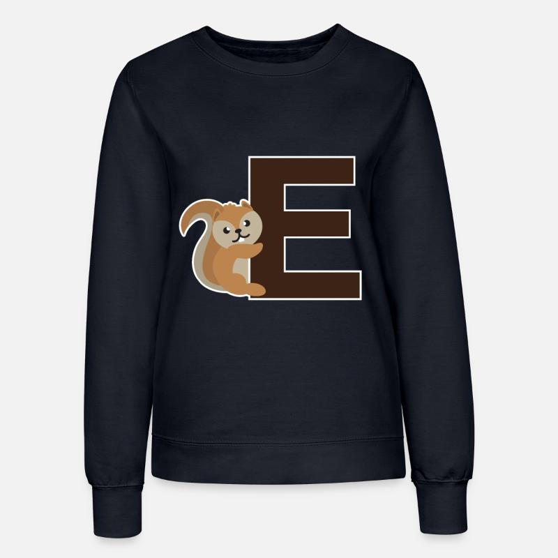 Un E comme l'écureuil qui pend sur le E - Sweat Femme - marine