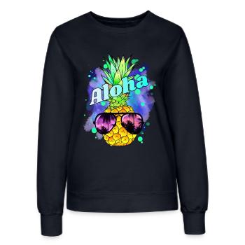 Pineapple Aloha Colorful - Women’s Sweatshirt - french navy - Front - AI Model Female 172 light (172cm)