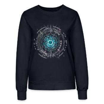computer Space cpu pc Nerd Platine Warp geek ai ki - Frauen Sweatshirt - Navy - Vorne - AI Model Female 172 light (172cm)