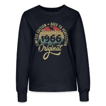 Décembre 1966 - Légende depuis décembre 1966 - Sweat Femme - marine - Devant - AI Model Female 172 light (172cm)