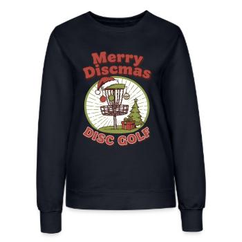 Joyeux Discmas Disc Golf Panier de Disques Volant Drôle - Sweat Femme - marine - Devant - AI Model Female 172 light (172cm)