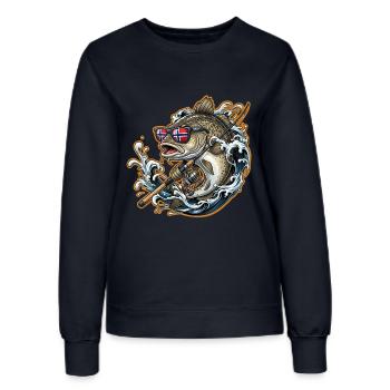 Pêche en Norvège Voyage de pêche - Sweat Femme - marine - Devant - AI Model Female 172 light (172cm)