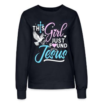 Dieses Mädchen Hat Gerade Jesus-glauben Als Christ - Frauen Sweatshirt - Navy - Vorne - AI Model Female 172 light (172cm)
