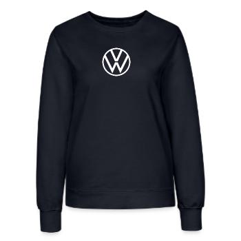 Volkswagen Weißes Klassisches VW Logo - Frauen Sweatshirt - Navy - Vorne - AI Model Female 172 light (172cm)