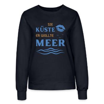 Sie Küste er wollte Meer Lustige Sprüche Humor - Frauen Sweatshirt - Navy - Vorne - AI Model Female 172 light (172cm)