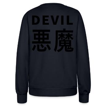 Devil's Kajni - Women’s Sweatshirt - french navy - Back - AI Model Female 172 light (172cm)