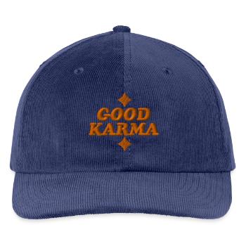 Good Karma Embroidered - Embroidered Cord Cap - medium navy - Front