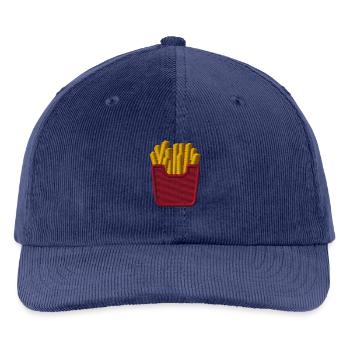 Pommes bestickt - Bestickte Cord Cap - mittel Navy - Vorne