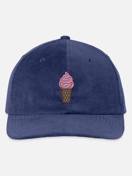 Softeis bestickt - Bestickte Cord Cap - mittel Navy