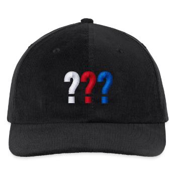 Die Drei ??? kleines Logo Stick - Bestickte Cord Cap - Schwarz - Vorne