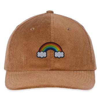 Rainbow - Bestickte Cord Cap - Mocca - Vorne