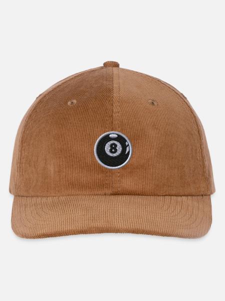 Billardkugel bestickt - Bestickte Cord Cap - Mocca