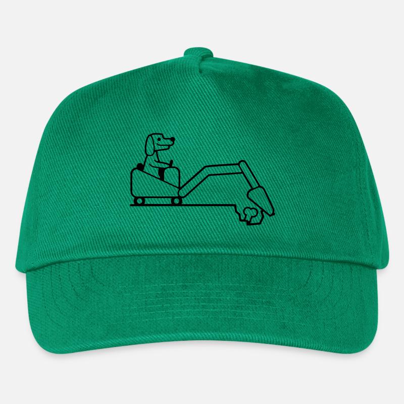 Hund Knochen Vergraben Bagger Buddeln Cool Baggern - Kinder Basecap - Grün