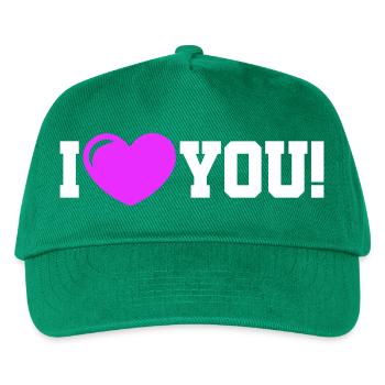 I love you - Ich Liebe Dich - Kinder Basecap - Grün - Vorne