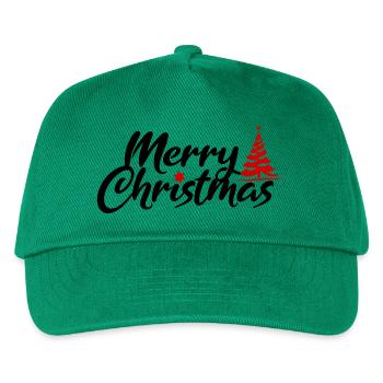 Fröhliche Weihnachten Schrift - Kinder Basecap - Grün - Vorne