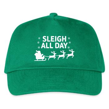 Sleigh All Day Funny Christmas Sayings - Kids’ Baseball Cap - green - Front