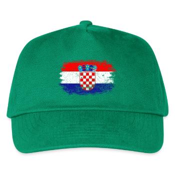 Croatia Crest Card Montage - Kids’ Baseball Cap - green - Front