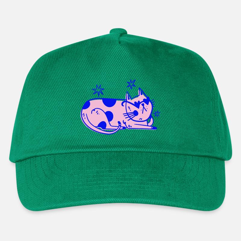 Stylische Katze – Relaxed Retro Vibes - Kinder Basecap - Grün