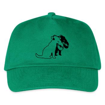 2 Hunde DJ Musik Club Disko Schallplatte Team Crew - Kinder Basecap - Grün - Vorne