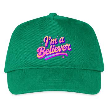 Ich bin ein Gläubiger Glaube Disco Party Design - Kinder Basecap - Grün - Vorne