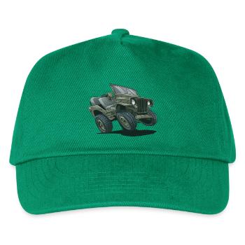 Willys MB Geländewagen Cartoon | RCCX - Kinder Basecap - Grün - Vorne