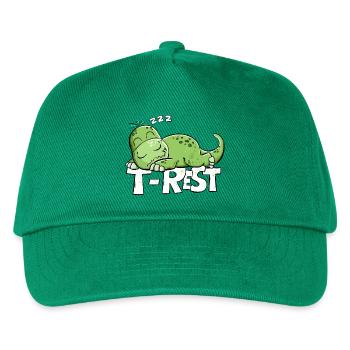 T-Rest Dino Schlafen | Lustiger Dinosaurier - Kinder Basecap - Grün - Vorne