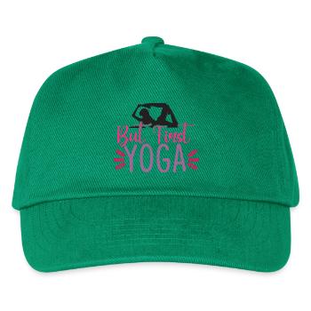 But First Yoga - Kids’ Baseball Cap - green - Front