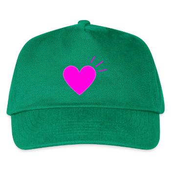 Bright Pink Heart | Modern Love Graphic - Kinder Basecap - Grün - Vorne
