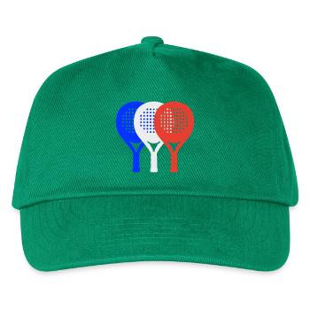 Padel-Frankreich2 - Kinder Basecap - Grün - Vorne