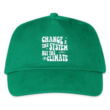 Change the system, not the climate - Kinder Basecap - Grün - Vorne