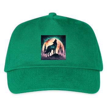 Der Wolf des Vollmondes - Kinder Basecap - Grün - Vorne