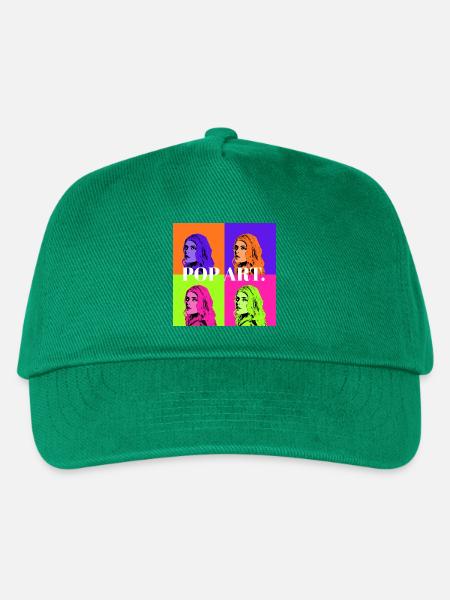 Pop Art Frauenporträt in Pastellfarben - Kinder Basecap - Grün