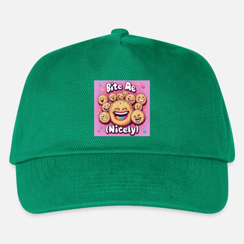 Bite Me Nicely Kekse Lachdesign - Kinder Basecap - Grün