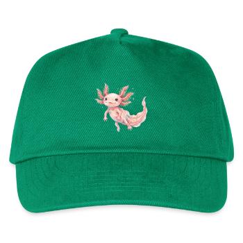 Niedliches rosa Baby-Axolotl im Aquarellstil - Kinder Basecap - Grün - Vorne