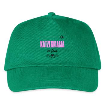 Katzenmama on tour - Kinder Basecap - Grün - Vorne