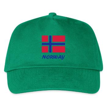 Norwegische Flagge - Kinder Basecap - Grün - Vorne