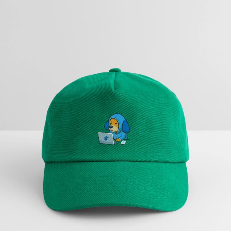 Un chien hacker mignon dort dans un sweat à capuche devant le PC Casquette de baseball Enfant
