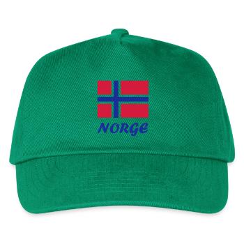 Norwegische Flagge - Kinder Basecap - Grün - Vorne