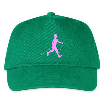 Hiker hiking with Nordic walking - Kids’ Baseball Cap - green - Front