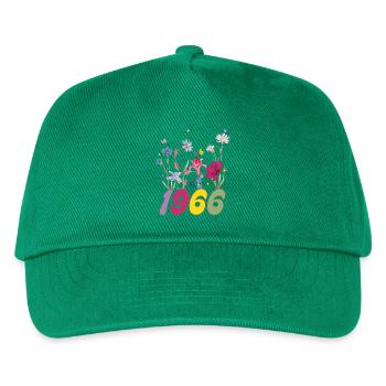 Geburtsjahr 1966 Wildblumen - Kinder Basecap - Grün - Vorne