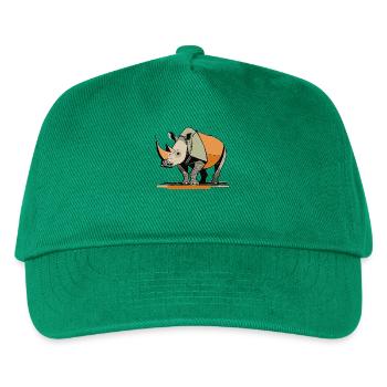 rhinoceros, animal, motif, zoo, rhinos, world, - Kids’ Baseball Cap - green - Front