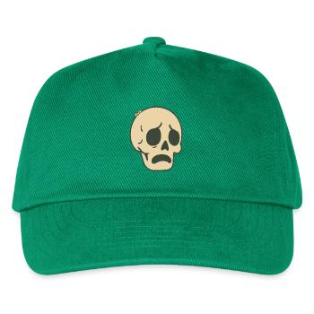 Triste crâne bande dessinée Sticker Design - Casquette de baseball Enfant - vert - Devant