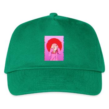 Glitch Aesthetic Anime Girl Digital Art Design - Kids’ Baseball Cap - green - Front