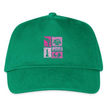 Retro Schach Design Für Schachspieler Damen - Kinder Basecap - Grün - Vorne