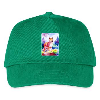 Lynx in the mountain forest (watercolour) - Kids’ Baseball Cap - green - Front